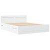 vidaXL Bedframe met hoofdeinde 2 pcs Wit 150 x 200 cm Bewerkt hout