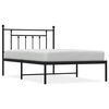 vidaXL Bedframe met hoofdbord metaal zwart 100x200 cm