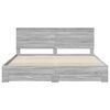 vidaXL Bedframe met hoofdeinde Grijs Sonoma 200 x 200 cm Bewerkt hout