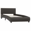 vidaXL Bedframe met LED kunstleer grijs 90x200 cm