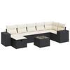 vidaXL 8-delige Loungeset met kussens poly rattan zwart