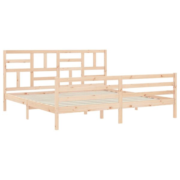 vidaXL Bedframe met hoofdbord massief hout