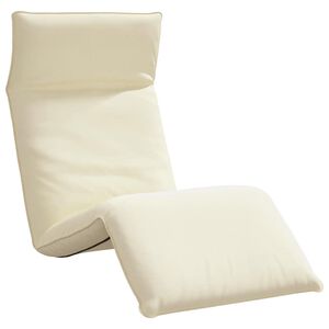 vidaXL Ligstoel inklapbaar 175x54x8,5 cm Oxford stof cr&egrave;me