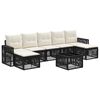 vidaXL Tuinbankenset 8 pcs Zwart en Cream Wit poly rattan
