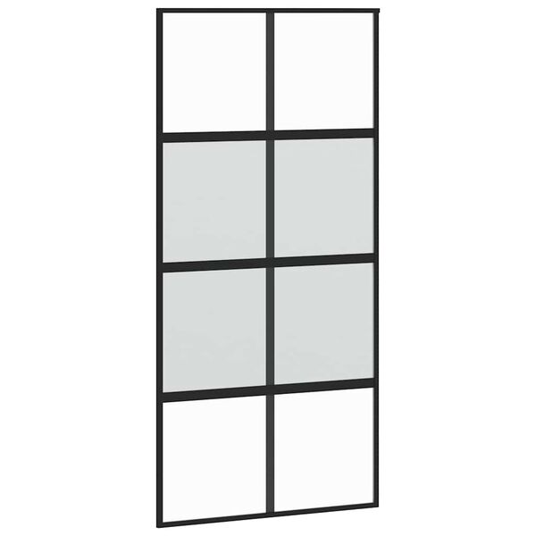 vidaXL Schuifdeur met beslag 102,5x205 cm gehard glas en aluminium
