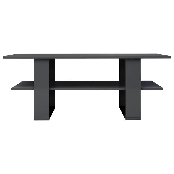 vidaXL Salontafel 110x55x42 cm bewerkt hout hoogglans grijs