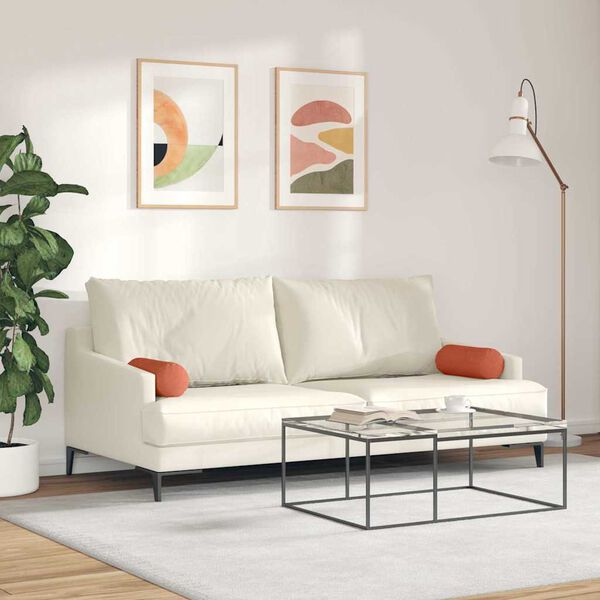 vidaXL Bolster Kussens 2 stuks Rood-oranje Ø 15 x 40 cm Cordstof