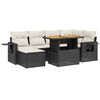 vidaXL 7-delige Loungeset met kussens poly rattan zwart