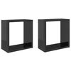 vidaXL Wandschappen kubus 2 st 30x15x30 cm hoogglans grijs