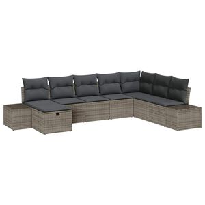 vidaXL Tuin Sofa Set 8 st Grijs poly rattan