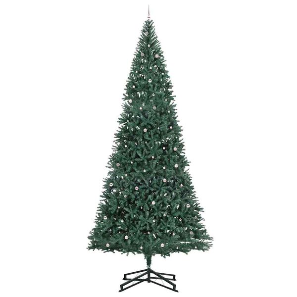 vidaXL Artificial Pre-lit Kerstboom met Ballenset Groen 500 cm PVC