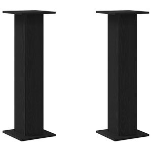 vidaXL Plantenstandaard 2 pcs Zwart Eiken 30 x 30 x 95 cm Bewerkt hout