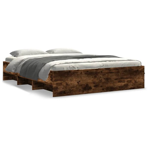 vidaXL Bedframe zonder matras hout gerookt eikenkleurig 160x200 cm