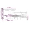 vidaXL Bedframe met hoofd- en voeteneinde metaal wit 140x200 cm