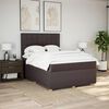 vidaXL Boxspring met matras stof donkerbruin 140x190 cm
