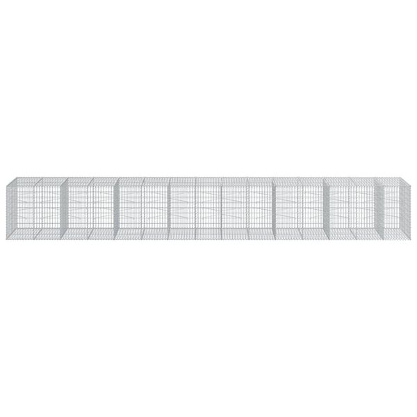 vidaXL Schanskorf 750x100x100 cm gegalvaniseerd ijzer zilverkleurig