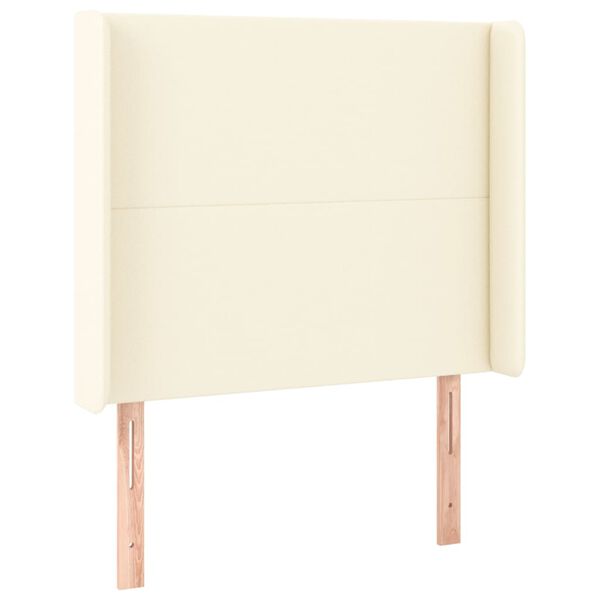 vidaXL Hoofdbord met randen 103x16x118/128 cm kunstleer cr&egrave;mekleurig