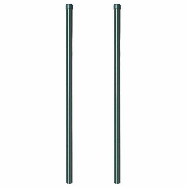 vidaXL Hekpalen 2 pcs Groen 110 cm Poedergecoat staal