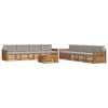 vidaXL Buiten bankenset met kussen 9 pcs Natuurlijk en Lichtgrijs