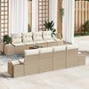 vidaXL Tuinbankenset met opslag 9 pcs Beige en Cr&egrave;me poly rattan
