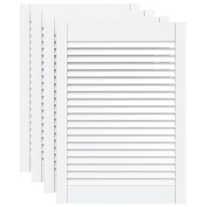 vidaXL Kastdeuren met lamellen 4 st 69x49,4 cm massief grenenhout wit