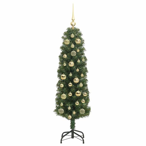 vidaXL Kunstkerstboom Groen 120 cm PVC en Staal en Kunststof