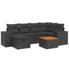 vidaXL 7-delige Loungeset met kussens poly rattan zwart