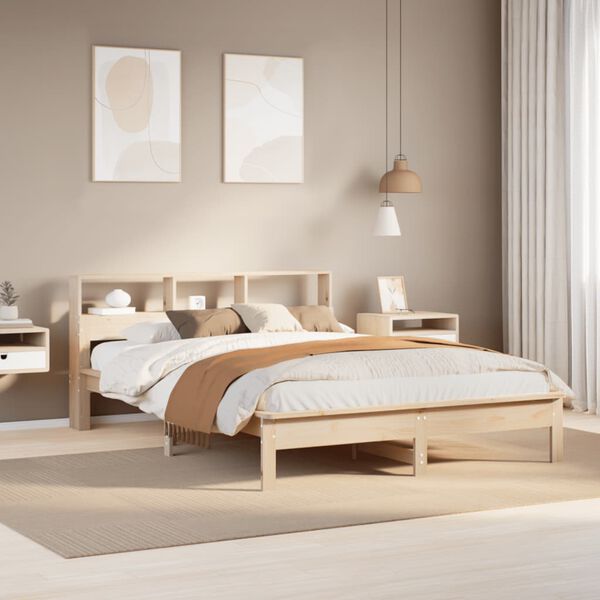 vidaXL Bedframe zonder matras massief grenenhout 135x190 cm