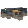 vidaXL Tuin Sofa Set met kussen 9 pcs Grijs Poly riet