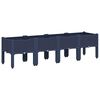 vidaXL Plantenbak met poten 160x40x42 cm polypropeen blauwgrijs