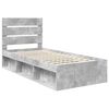 vidaXL Bedframe met hoofdeinde Beton 90 x 200 cm Massief grenenhout