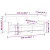 vidaXL Driezitsbank met kussens 210 cm fluweel bruin