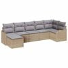vidaXL Tuin Sofa Set 7 st Beige en Licht Grijs poly rattan