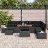 vidaXL Tuin Sofa Set met opslag 9 pcs Zwart Poly riet