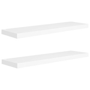 vidaXL Wandschappen zwevend 2 st 90x23,5x3,8 cm MDF wit