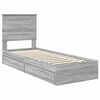 vidaXL Opslag bed met hoofdeinde Grijs Sonoma 75 x 190 cm Bewerkt hout