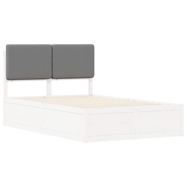 vidaXL Bedframe met Gevoerd Hoofdgedeelte Lichtgrijs 120 x 190 cm
