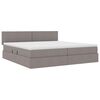 vidaXL Opbergbed met matras met matras Taupe 200 x 200 cm Bewerkt hout