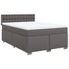 vidaXL Boxspring met matras kunstleer grijs 140x190 cm