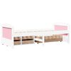 vidaXL Slaapbank met 5 lades zonder matras IRUN 90x200 cm wit en roze
