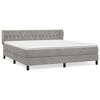 vidaXL Boxspring met matras fluweel lichtgrijs 160x200 cm