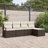 vidaXL Bankstel 5 pcs Bruin poly rattan