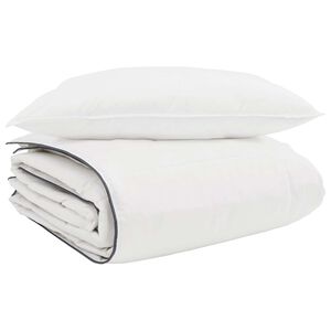 vidaXL Winter Dekbed met kussen 2 st Wit Donsveertjes