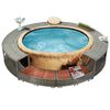 vidaXL Hottub-ombouw poly rattan grijs