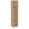 vidaXL Highboard Artisan Eiken 34,5 x 34 x 90 cm Bewerkt hout
