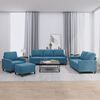 vidaXL 4-delige Loungeset met kussens fluweel blauw
