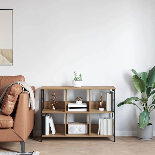 vidaXL Boekenkast Artisan Eiken 102 x 32 x 72,5 cm Bewerkt hout