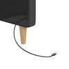 vidaXL Slaapbank met matras en USB stof donkergrijs 90x200 cm