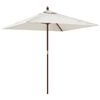 vidaXL Parasol met houten paal 198x198x231 cm zandkleurig