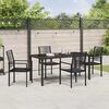 vidaXL Tuin eettafelset 5 pcs Zwart Gepoedercoat staal